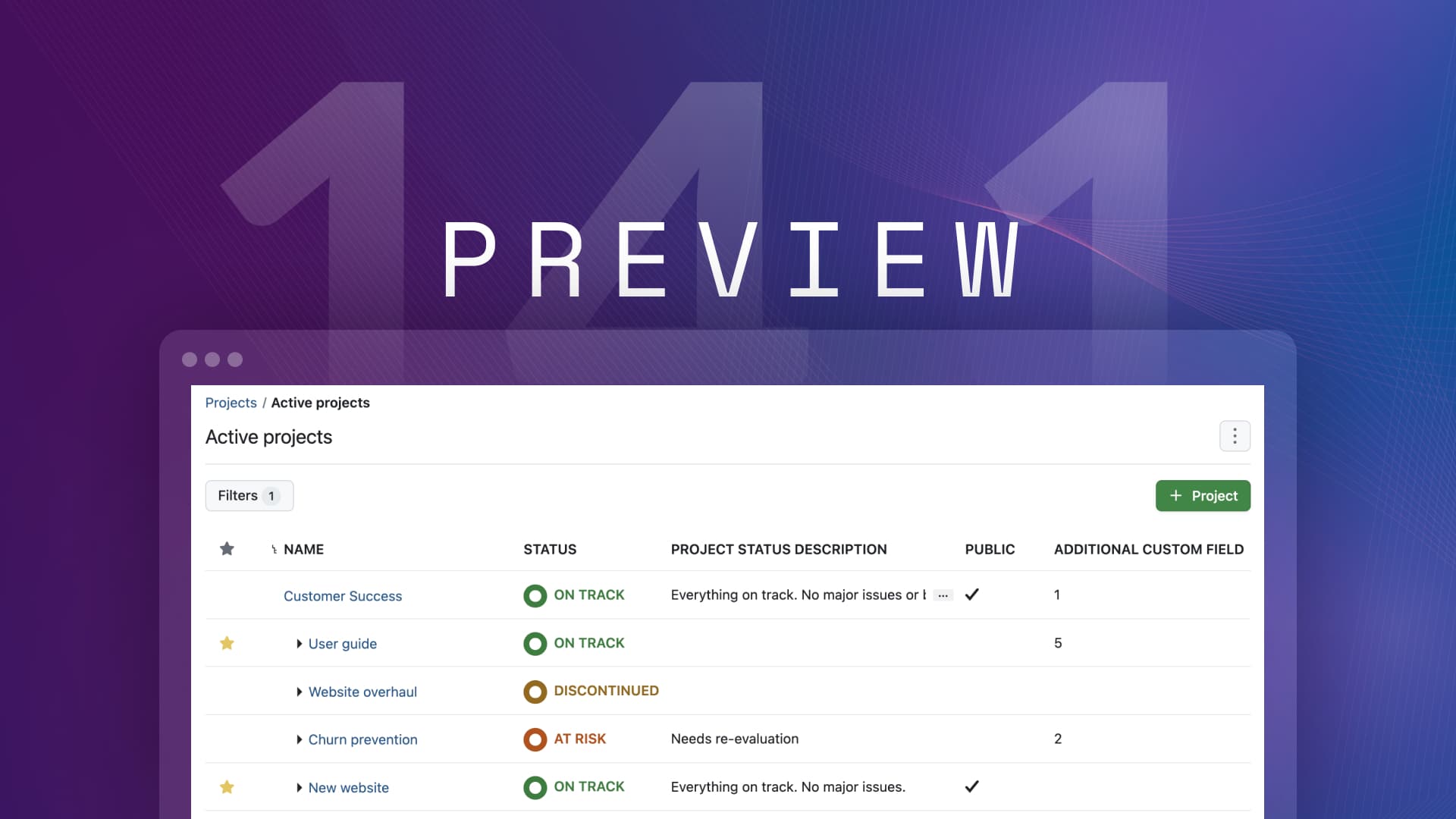 Favorite projects coming with OpenProject 14.1 Favorite projects coming with OpenProject 14.1