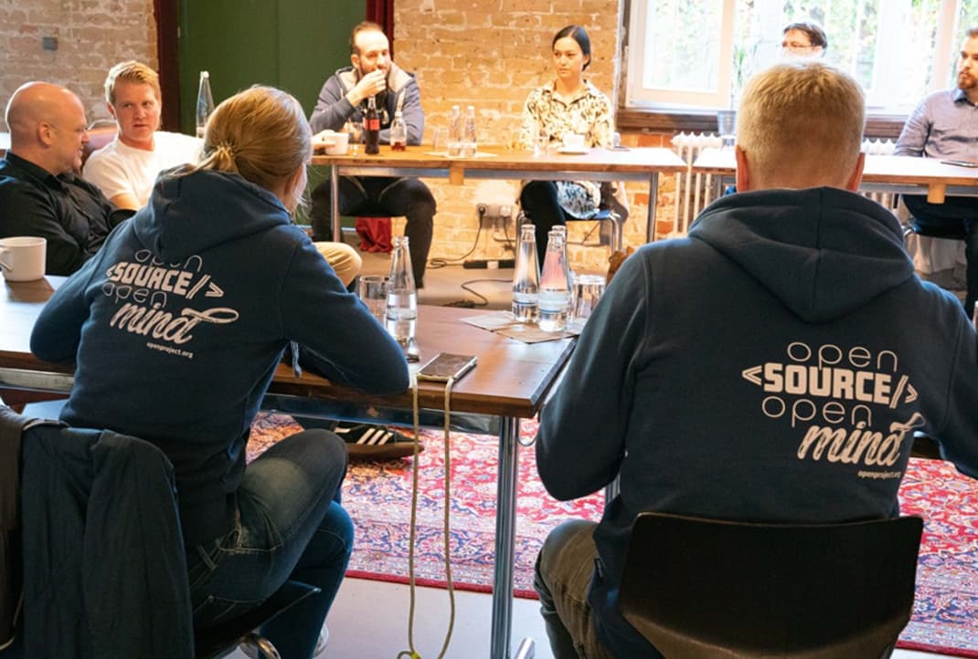 A group of OpenProject team members on a company meetup.