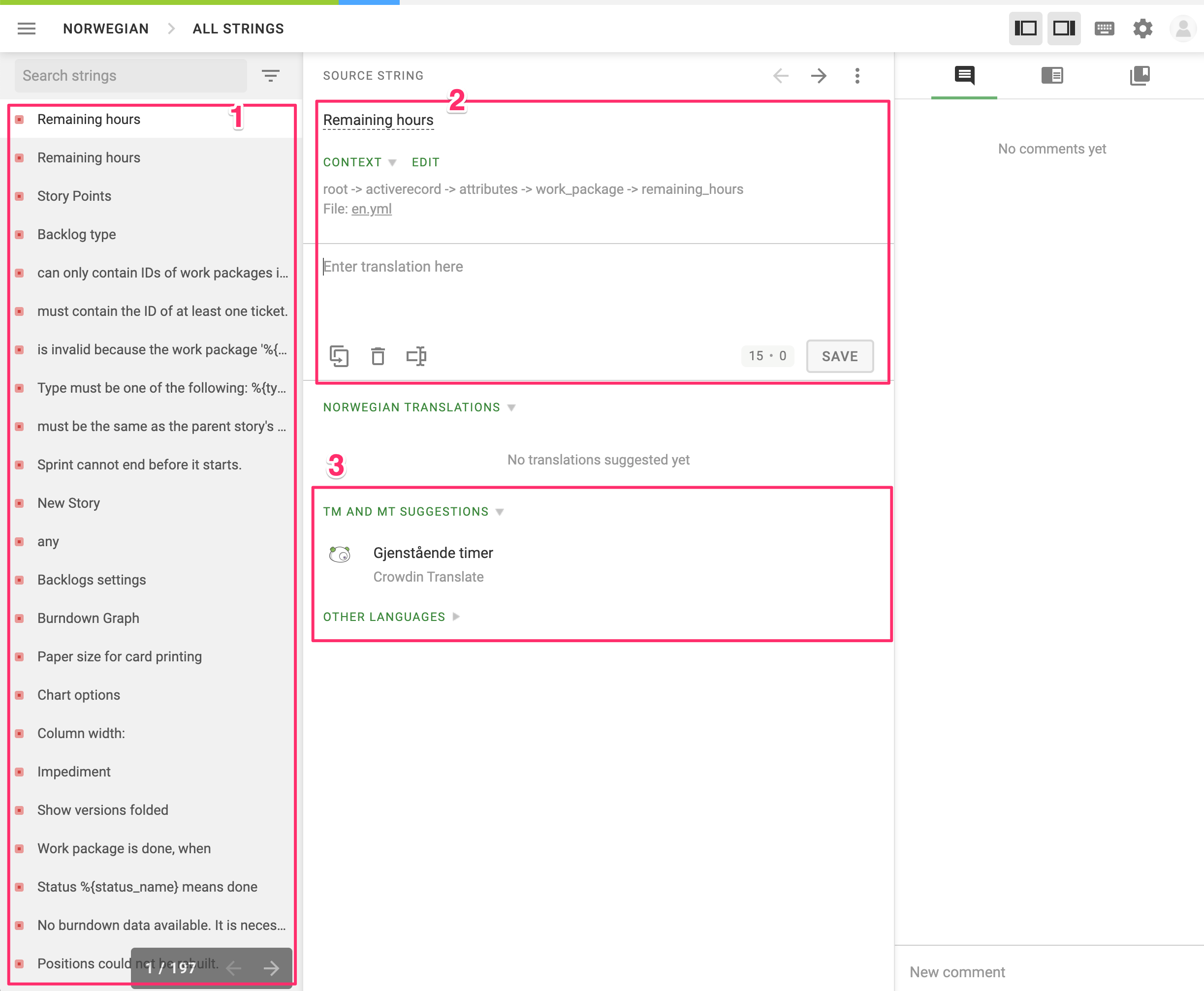 The crowdin editor view crowdin-editor
