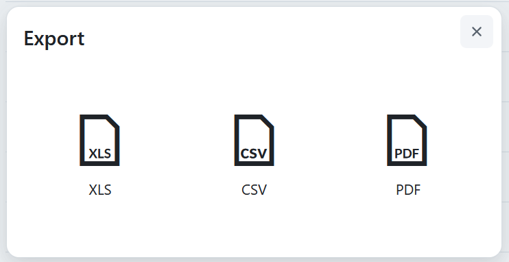 Export project list formats
