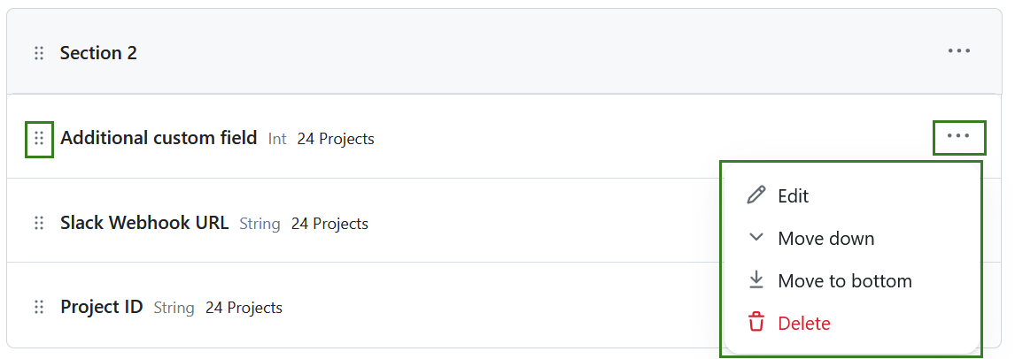 Edit or move a project attribute in the OpenProject administration