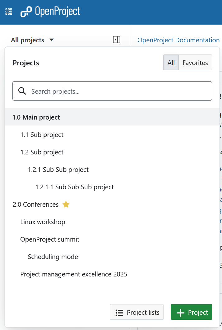 Project hierarchy image