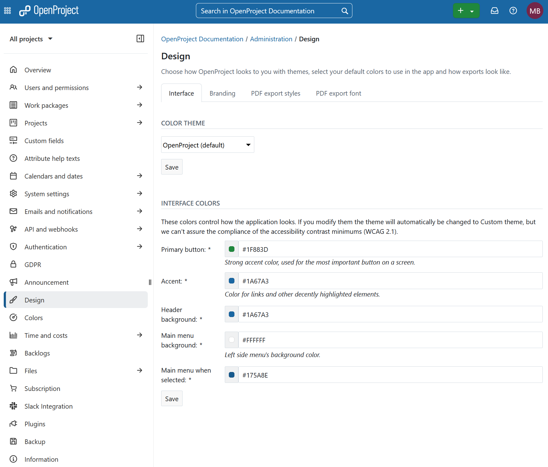 Example custom theme