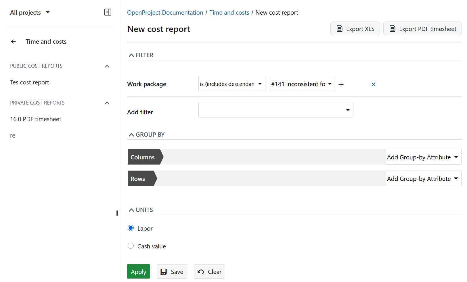 The Time and costs global module