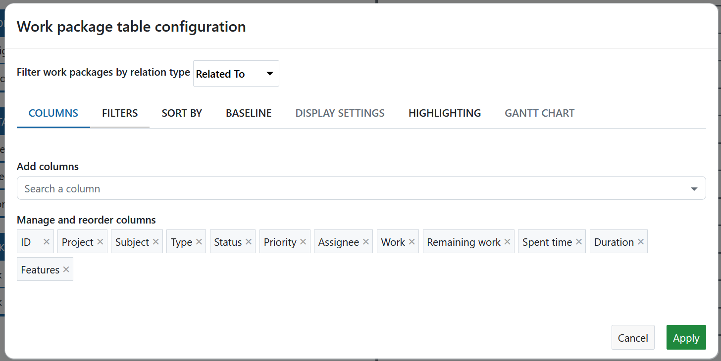 Sys-admin-work-package-table-config