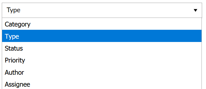 Dropdown menu showing criteria for the work package overview widget on a project overview page in OpenProject