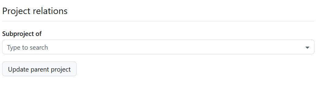 Project relations section under project settings in OpenProject