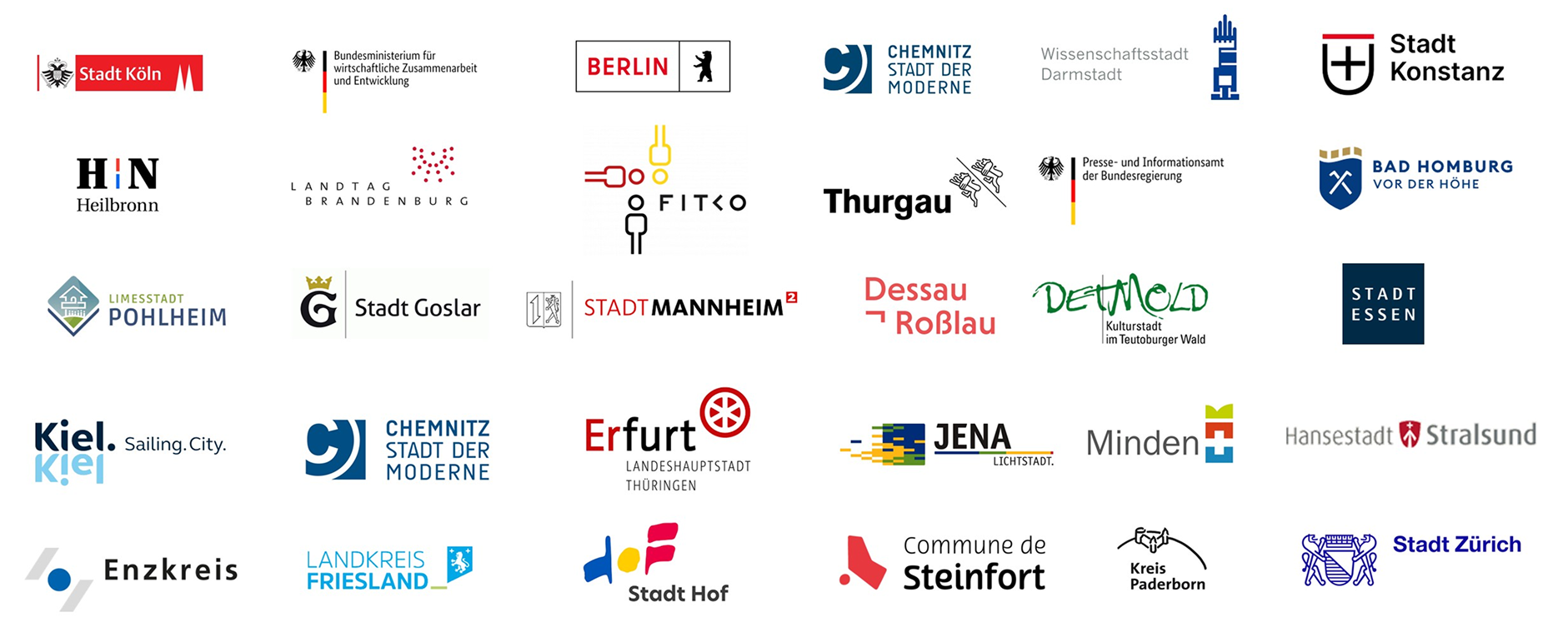 Logos from public sector clients that use OpenProject