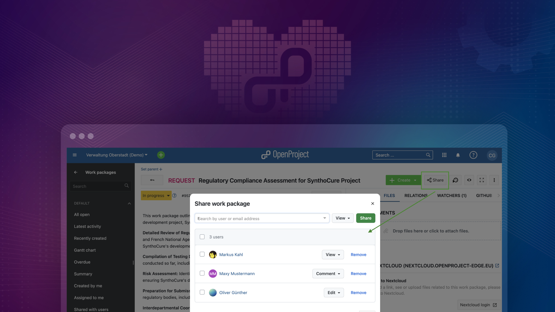Enterprise add-on: Sharing a work package – How does it work? Enterprise add-on: Sharing a work package – How does it work?